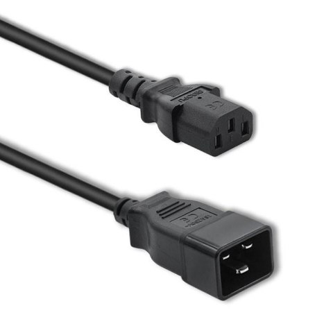 Kabel zasilający Qoltec IEC C20/C13 | 3x1.5mm2 | 1.2m