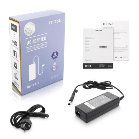 Zasilacz sieciowy Mitsu 19V 4.74A (7.4x5.0 pin) 90W do notebooka HP, Compaq