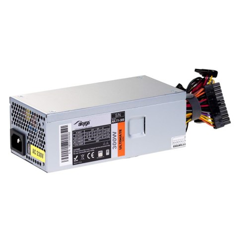 Zasilacz TFX 300W Akyga AK-T1-300 P4 APFC FAN 3xSATA, (bez przewodu zasilającego)