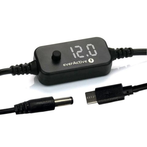 Selektor napięcia, kabel uniwersalny everActive USB-C PD - DC 5V, 9V, 12V, 15V, 20V - 10 wtyków