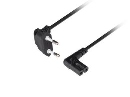 Kabel zasilający Lanberg CEE 7/16 -> IEC 320 C7 EURO (radiowy) 1,8m kątowy VDE czarny
