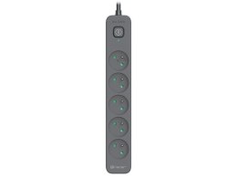 Listwa zasilająca przeciwprzepięciowa Tracer PowerLine+ 5m, 5 gniazd, wyłącznik