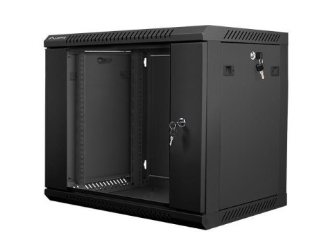 Szafa instalacyjna Rack wisząca 19" 9U 600x450 czarna Lanberg (flat pack)