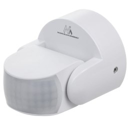 Czujnik ruchu PIR Maclean MCE468 W, na podczerwień, IP65, biały, zasięg 12m, max. obiążenie 800/1200W