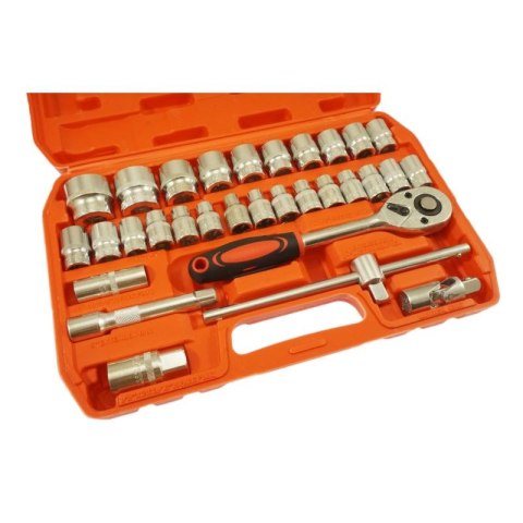 Zestaw kluczy nasadowych 1/2" 8-32MM CV 32szt